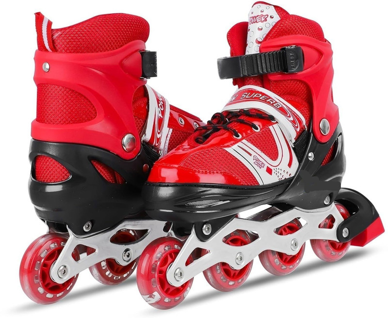 EDENGLOW High quality Shoe Skates In-line Adults Size  6 UK - 9 UK(Adjustable, Beginner, Black)