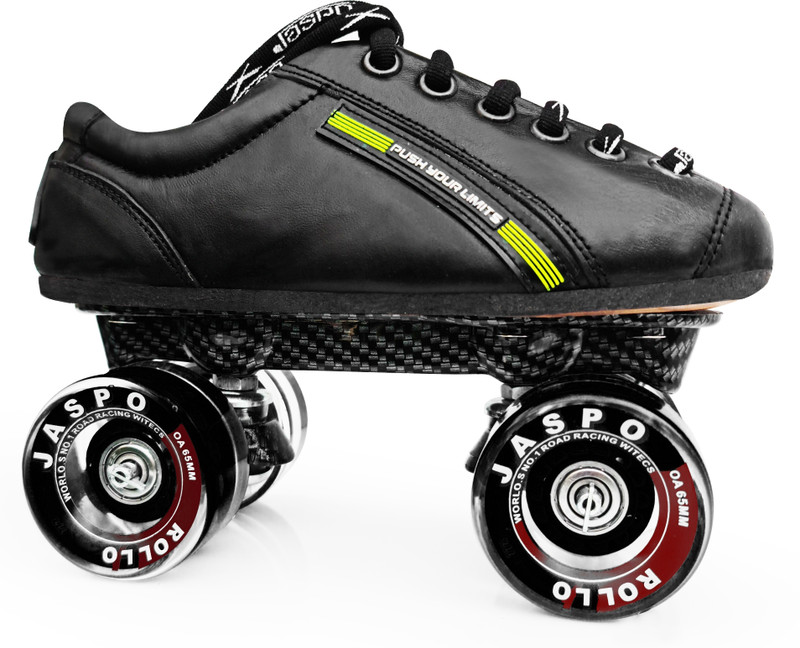Jaspo Pro Hyper Quad Shoe Skates (UK-5(Foot Length 25 cms) Quad Roller Adults(Beginner, Black)