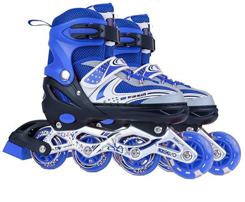 RKsports High quality Skating Shoes for Boys&Girls In-line Adults Size 6 UK - 9 UK(Adjustable, Beginner, Training, Advanced, Blue)
