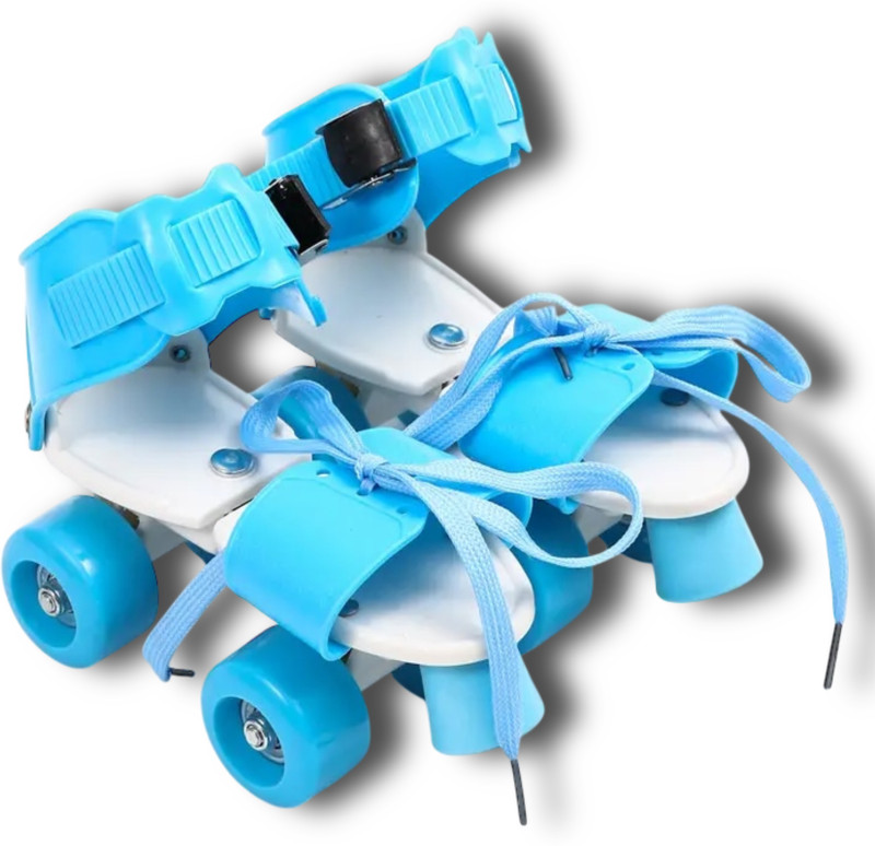 GTTT Adjustable Roller Skates 4 Wheel Skating Shoes for Kids Age Group 5-12 Years Quad Roller Skates Quad Roller Skates - Size free UK (Blue) Quad Roller Kids Size 4C UK - 9C UK(Adjustable, Training, Red)
