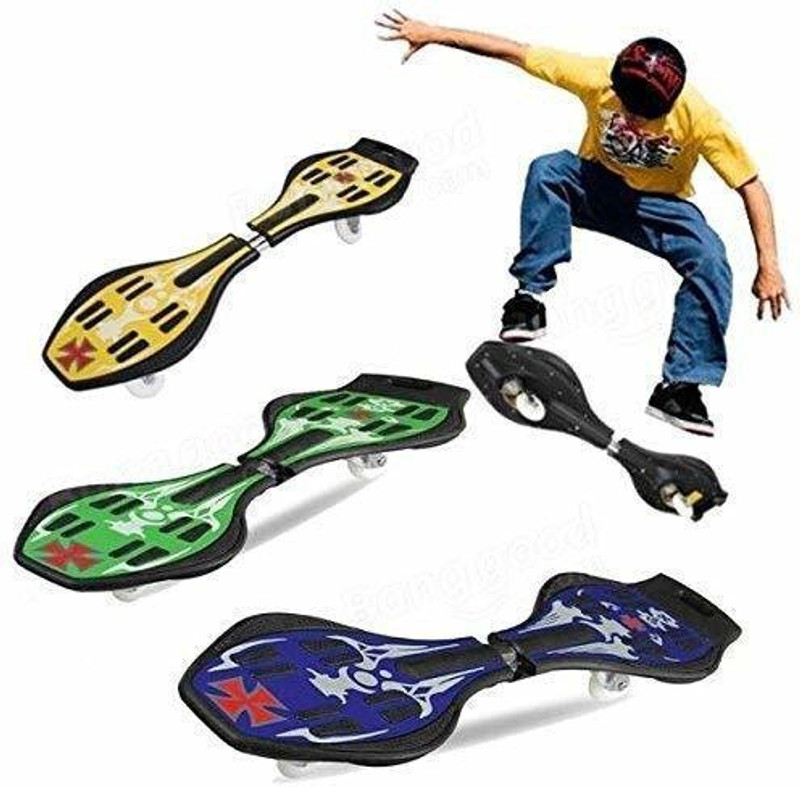 Aarav Enterprises WAVE BOARD NORMAL PACKING 34 inch x 4 inch Skateboard(Black, Blue, White, Pack of 1)