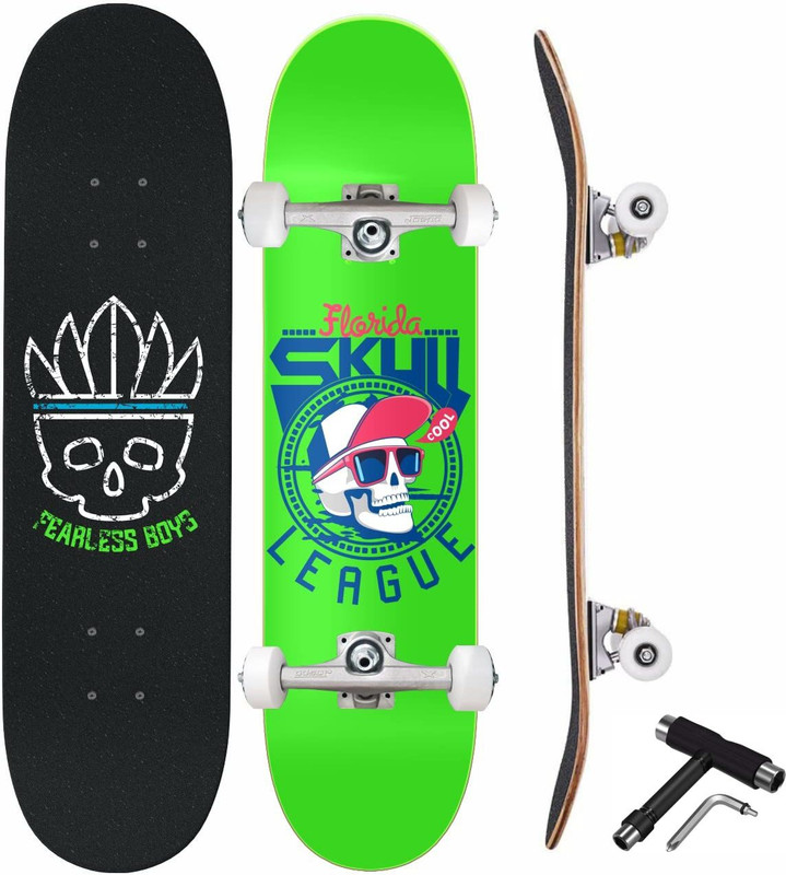 Japo NO Brakes Canadian Maple 7-Layer Skateboard Complete Fully Assembled 31 inch x 8 inch Skateboard(Multicolor, Pack of 1)