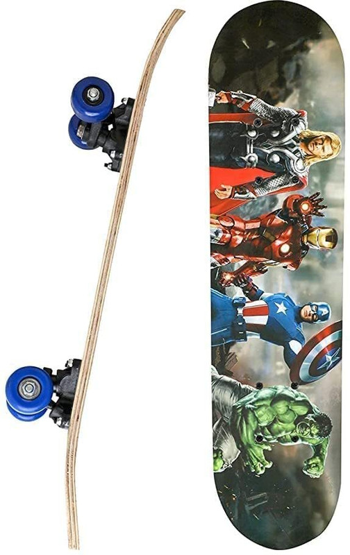 Domsenterprise PVT LTD Skateboard 23''x 6'' Complete Skateboard, Double Kick 15 cm x 6 cm Skateboard(Multicolor, Pack of 1)