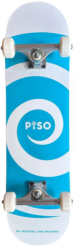 piso Logo Blue Skateboard (Canadian Maple) | Ideal For Beginners | 8 cm x 31.5 cm Skateboard(Blue, Pack of 1)