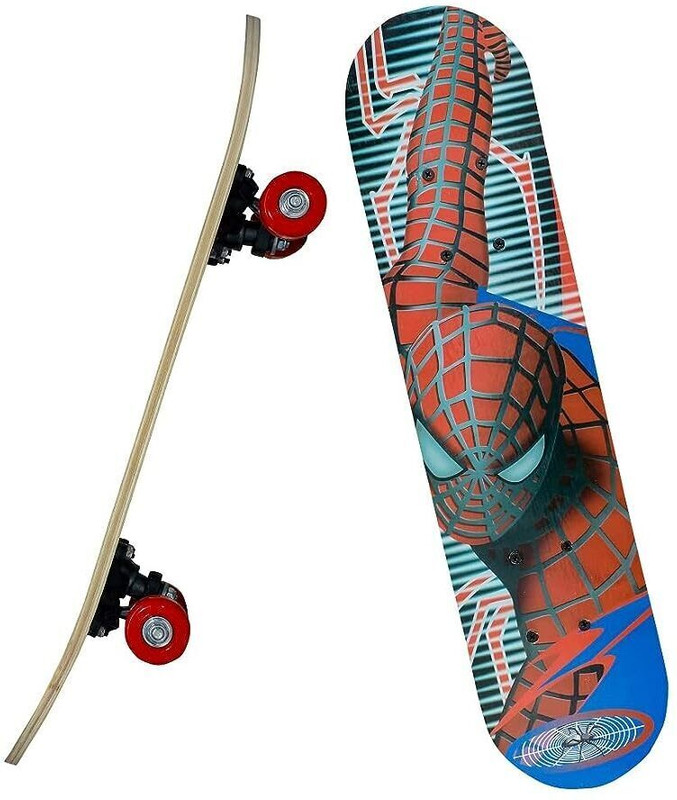 P PAYTAG Caster Board Spider Man 4 Wheel Skate Board 24 X 6 Inch for Beginners Kids 15 inch x 6 inch Skateboard(Multicolor, Pack of 1)