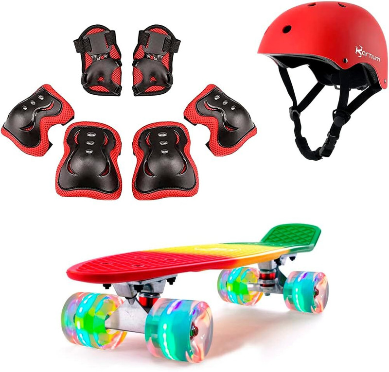 Hoteon Skateboards Complete 23 INCH BOARD HELMET PROTECTIVE GEAR COMBO 6 inch x 5 inch Skateboard(Multicolor, Pack of 1)
