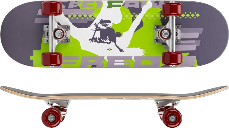 Athvex Skateboard for Kids and Beginners High Rebound PU Wheels Green Graphic 6 inch x 24 inch Skateboard(Green, Pack of 1)