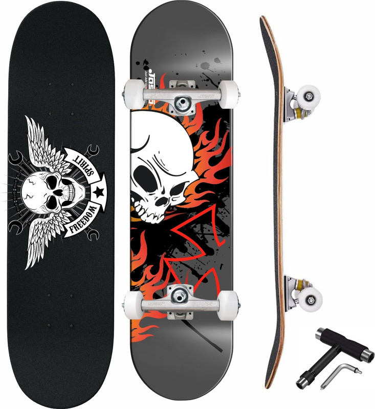 Jaspo Freedom Spirit Canadian Maple 7 Layer Skateboard 31 inch x 8 inch Skateboard(Multicolor, Pack of 1)