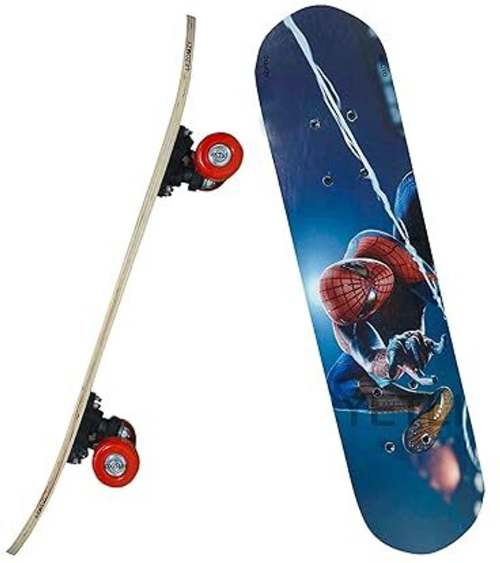 Basha Mall Complete Skateboard, Double Kick Concave Skate Big 2 cm x 6 cm Skateboard(Multicolor, Pack of 1)
