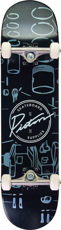 piston Diagram 4 inch x 31.66 inch Skateboard(Black, Blue, Pack of 1)