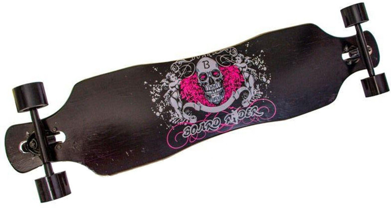 IRIS Drop Through Longboard - 41 Inch Maple Skateboard 8 inch x 4 inch Skateboard(Purple, Black, Pack of 1)