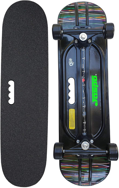 Jaspo Hurricane Ollie Spiral Skateboard Suitable for Age Group Above 10 Years with 100 kg Weight handling Capacity 31 inch x 8 inch Skateboard(Black, Pack of 1)