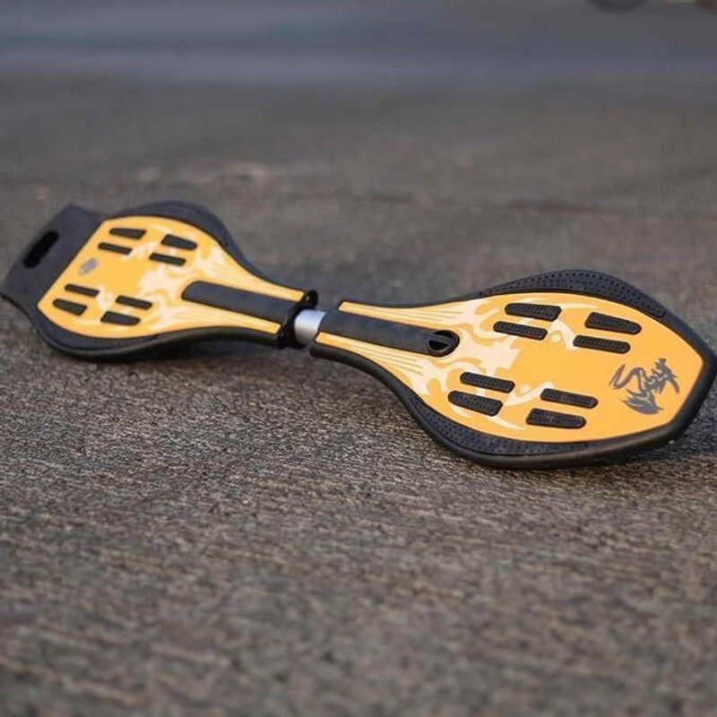 PULSEBOARD Black fire Wave Board Skateboard with LED Wheels & Carry Bag 9 inch x 34 inch Skateboard(Yellow, Black, Pack of 1)