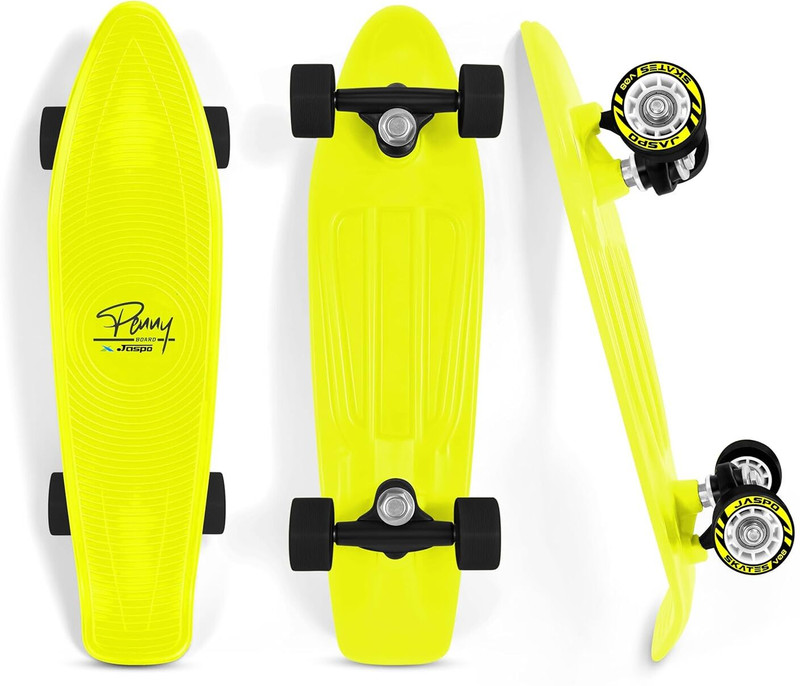 Jaspo Penny Skateboard for Kids & Adults Mini Cruiser Board,Skate Board for Beginners 6 inch x 22 inch Skateboard(Yellow, Pack of 1)