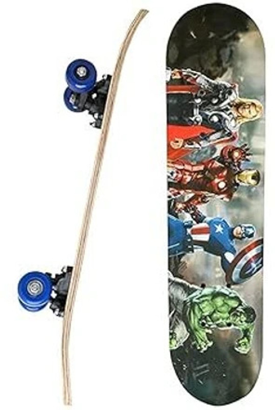 ZYLERIN Skateboard multi cooler Grip PU Wheels for Kids 6 x 24 inch Pack of 1 6 inch x 5 inch Skateboard(Multicolor, Pack of 1)