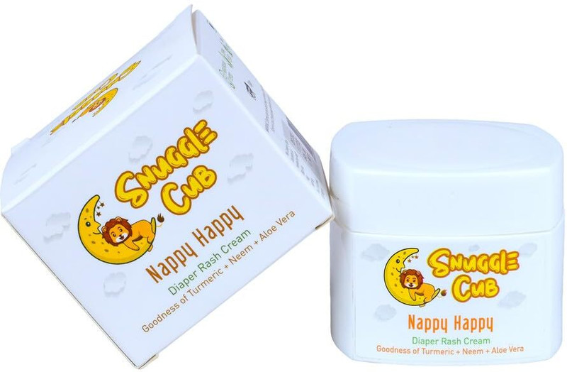 Snuggle Cub Nappy Happy Diaper Rash Cream | Zinc Oxide, Aloe Vera, Shea Butter & Neem(50 g)