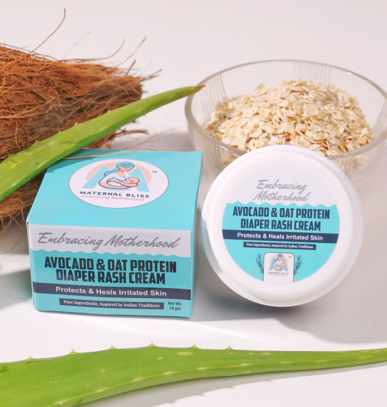MATERNAL BLISS Avocado & Oat Protein Diaper Rash Cream | Zinc Oxide | For New Born Babies(50 g)
