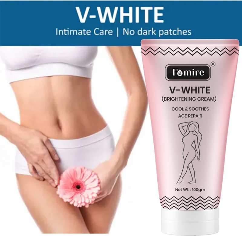Famire V White Intimate Area Whitening Cream For Remove Dark Spots Inner Thigh Intimate Cream(100 g, Pack of 1)