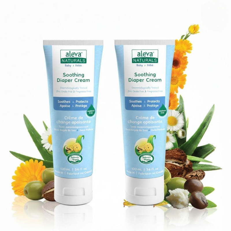 Aleva Naturals Baby Diaper Cream Canadian Organic Rash Relief Cream Nappy Soothing Nourishing(100 ml)