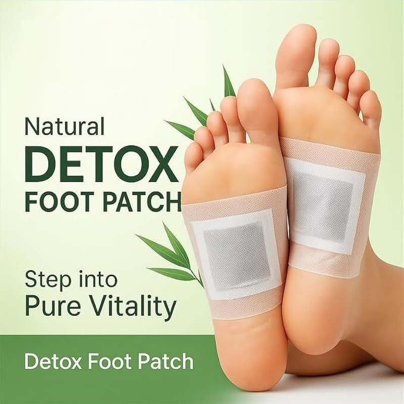 DOURMAA ORGANICS Organic Bamboo Vinegar Foot Patch for Detox & Relaxation Pack of 1 (10 Patches)(50 g)