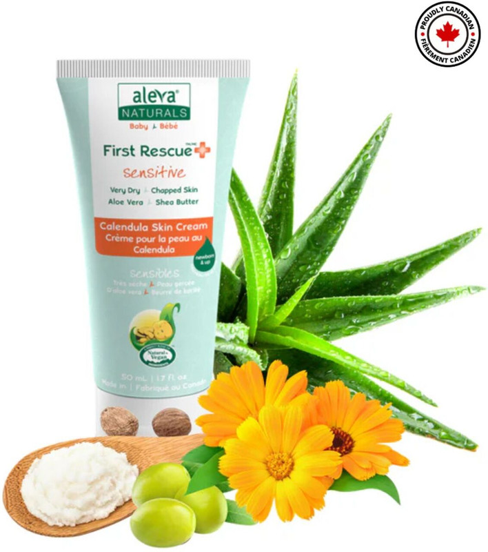 Aleva Naturals Baby Calendula Cream First Rescue Canadian Moisturizing Creams Diaper Area(50 ml)