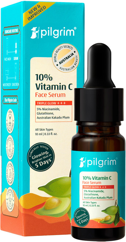 Pilgrim 10% Vitamin C Face Serum for Oily Skin|Men & Women|Skin Brightening(30 ml)