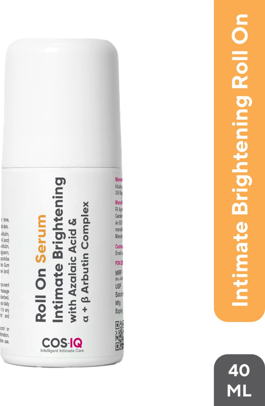 Cos-IQ Intimate Brightening Roll-On Serum, Azelaic Acid & alpha + beta Arbutin Complex Intimate Gel(40 ml)
