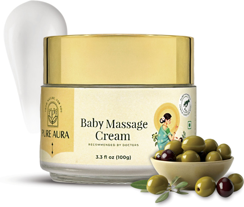 Pure Aura Baby Massage Cream | Ayurvedic, Nourishing & Gentle Care for Baby’s Skin 100 GM(100 g)