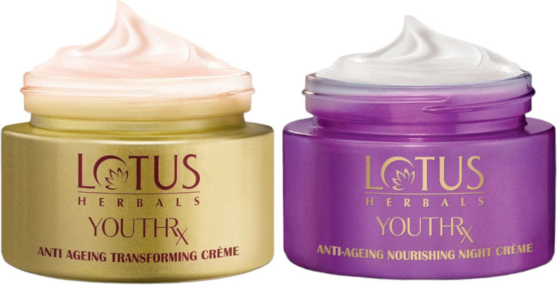 LOTUS HERBALS YouthRx Anti Ageing Transforming Day Cream & Anti Ageing Nourishing Night Cream(60 g)