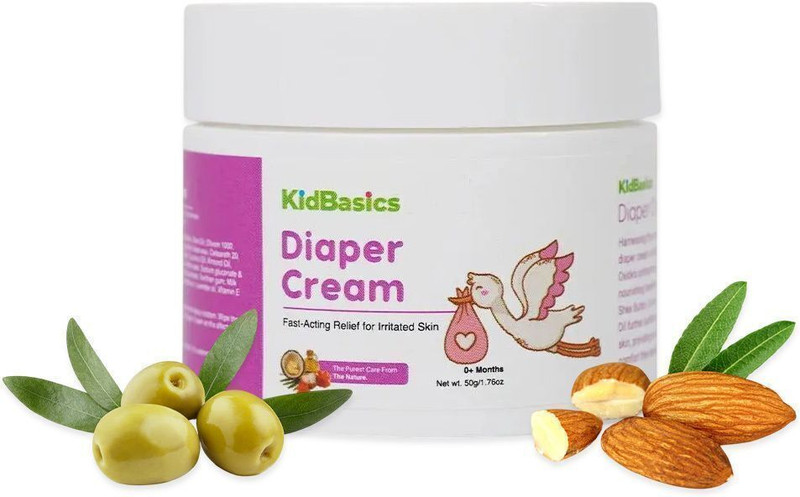 KIDBASICS Diaper Cream for Babies | Coconut & Shea Butter | Soothes Skin Comfortably(50 g)