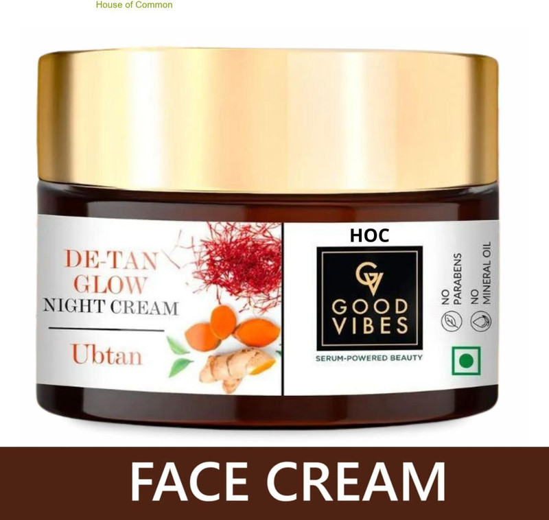 vexana GoodVibes Ubtan Night Cream Skin Polish Cream With Almond & Turmeric For Fairness UC12(50 g)