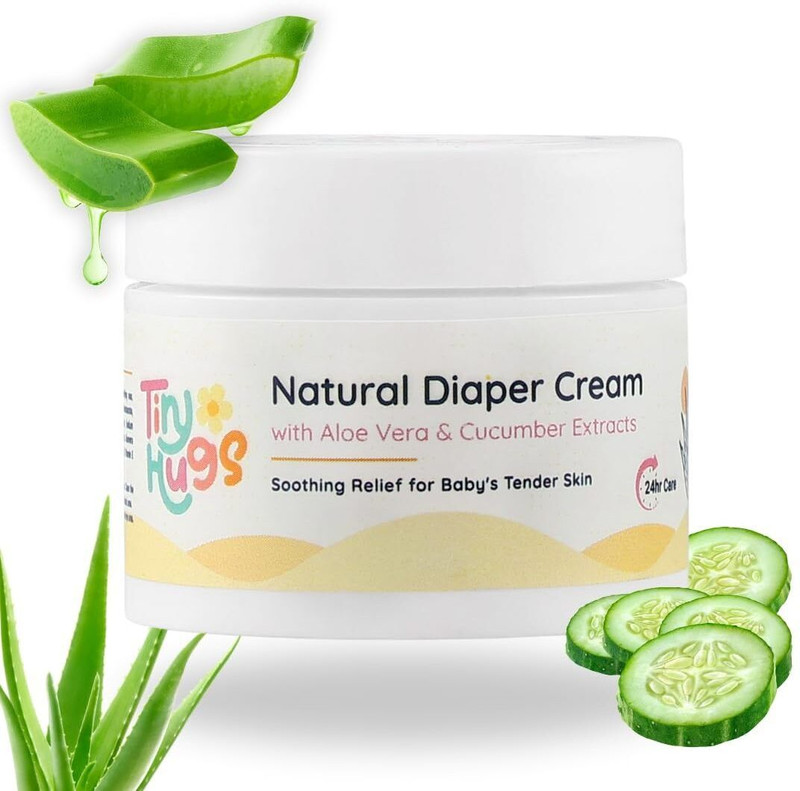 Tinyhugs Diaper Rash Cream for Baby with Natural Aloe Vera & Cucumber Extracts, Soothing(50 g)