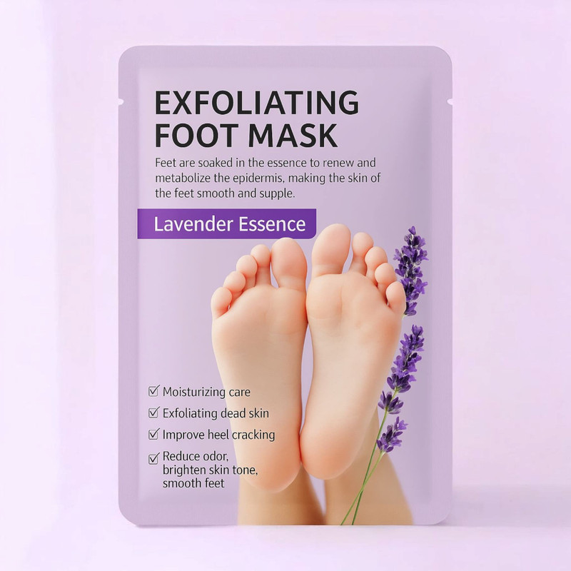 Naosucura Lavender Essence Foot Mask Dead Skin Removal, Cracked Heel Repair & Smooth Feet