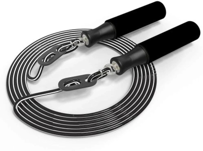 AJRO DEAL Jump for Men, Women, Weight Los, Sports, Exercise, Workout Ball Bearing Skipping Rope(Black, Length: 270 cm)