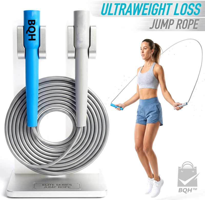 BQH Skipping Rope for Kids Girls Children - Best in Fitness Adjustable rope Freestyle Skipping Rope(Grey, Length: 287 cm)