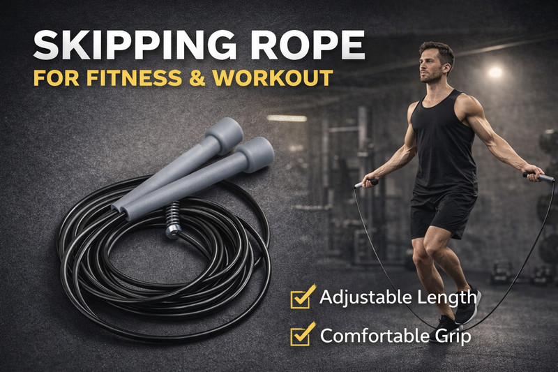 FENTLEY Fitness Skipping Rope Speed Skipping Rope(Black, Length: 270 cm)