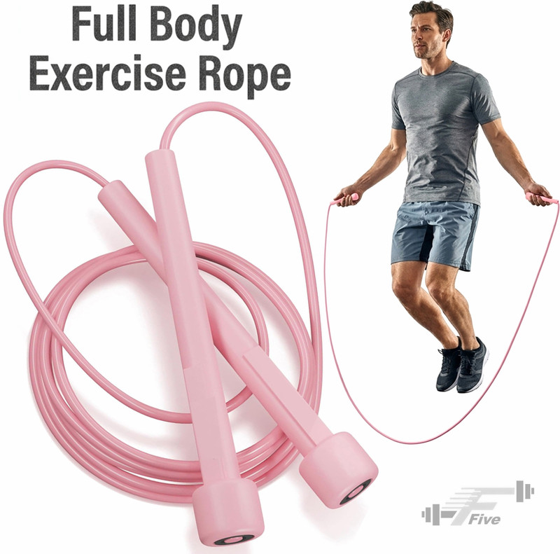 FFive Skipping Rope for Kids Girls Children Adult- Best in Fitness Freestyle Skipping Rope(Pink, Length: 247 cm)