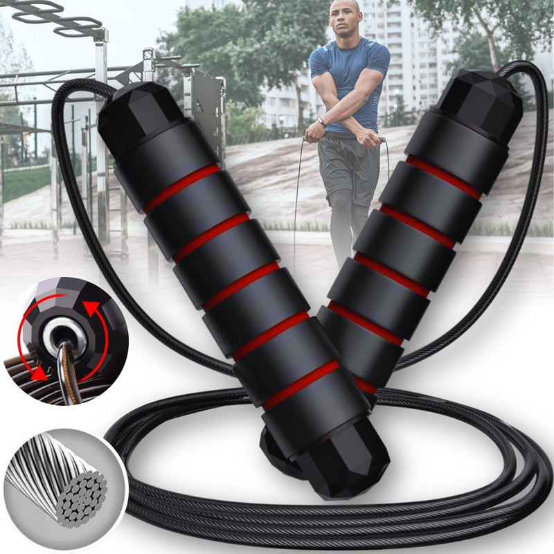 Fitnesstricks Skipping/Adjustable Jumping Rope For Men & Women - Gym / Exercise Rope Ball Bearing Skipping Rope(Length: 274 cm)