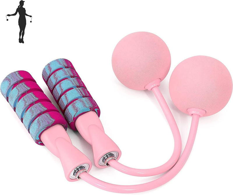 IRIS Jump Rope, Weighted Ropeless Skipping Rope for Fitness, Speed Skipping Rope(Pink, Length: 40 cm)