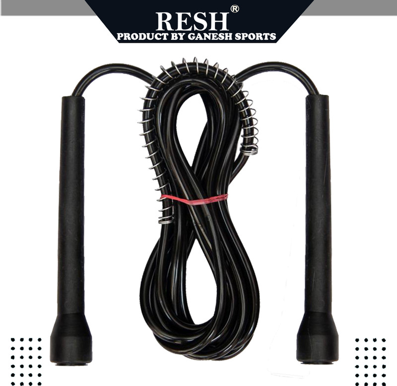 Resh (Black) Skipping Rope Freestyle Skipping Rope(Black, Length: 275 cm)