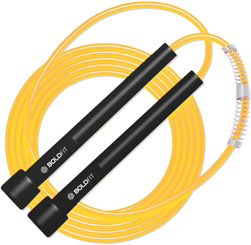 BOLDFIT Skipping Ropes For Men Gym Jumping Ropes For Men Skipping Ropes For Women Jump Freestyle Skipping Rope(Yellow, Length: 280 cm)