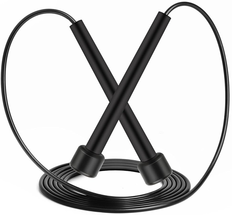 Monika Sports Skipping Rope, Freestyle Jumping Rope with Comfortable Handles Freestyle Skipping Rope(Black, Length: 265 cm)
