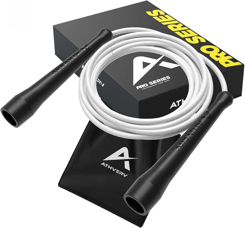 ATHVERV Pro Boxer Jump Rope, Speed Skipping Rope for Boxing Workout & Footwork (White) Weighted Skipping Rope(Length: 304.8 cm)