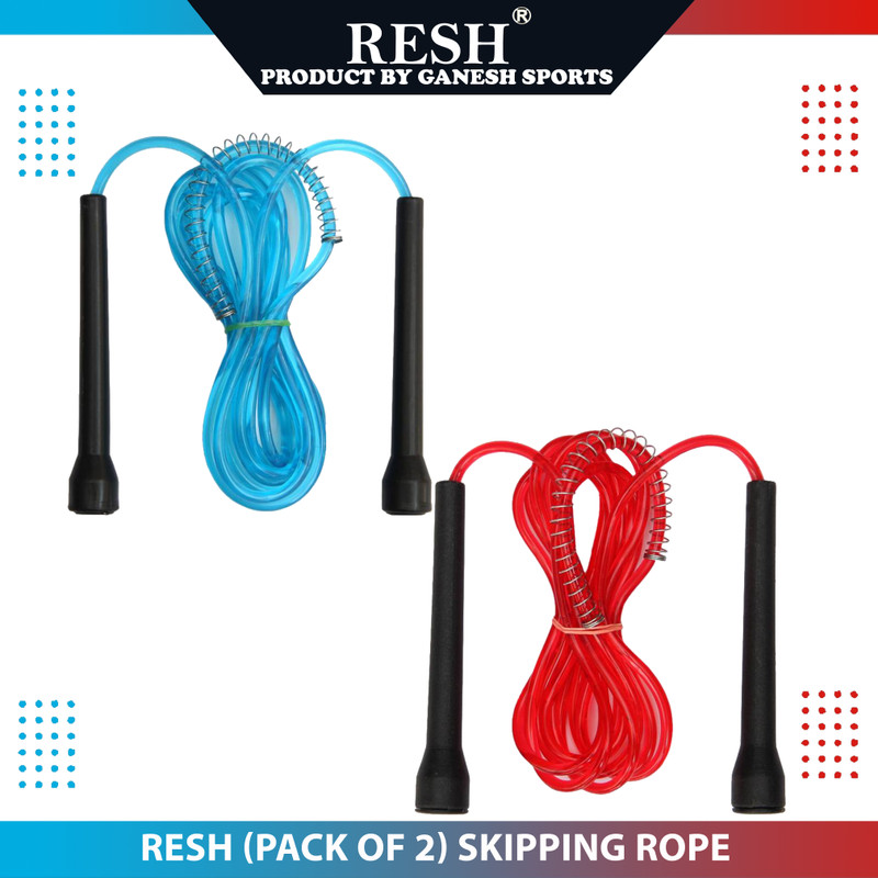 Resh Pack of 2 Pcs (Black) Freestyle Skipping Rope(Black, Length: 275 cm)