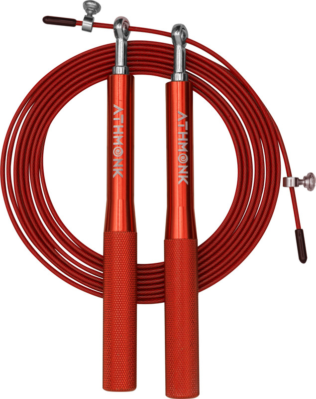 Athmonk Steel Wire High Speed Skipping Rope For Men & Women - Jumping Rope For Exercise Freestyle Skipping Rope(Red, Length: 305 cm)