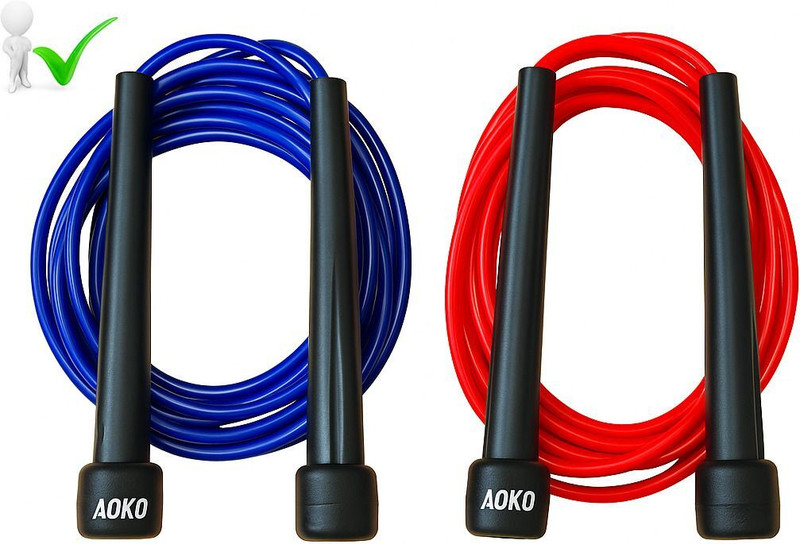 AOKO PACK OF 2 Skipping Rope Jump Rope for Men, Women, Girls, and Kids | Gym Fitness Speed Skipping Rope(Blue, Red, Length: 295 cm)