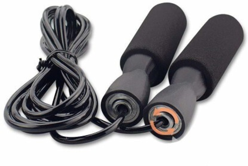 Shopeleven Speed Skipping Jump Rope Adjustable Fitness Sports Lose Weight Exercise Gym Ball Bearing Skipping Rope(Black, Length: 85 cm)