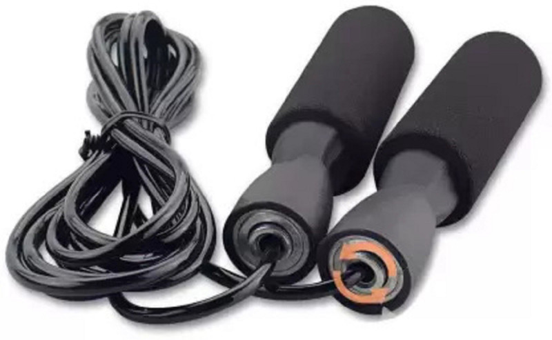 Akp Exclusive Gym training and home exercises Bearing Skipping Rope Ball Bearing Skipping Rope(Black, Length: 259 cm)