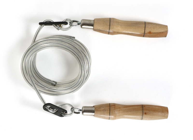 SHAPEWELL Wooden Handle Skipping Rope with Steel Wire Fitness, Workout, Weight Loss Freestyle Skipping Rope(Length: 295 cm)
