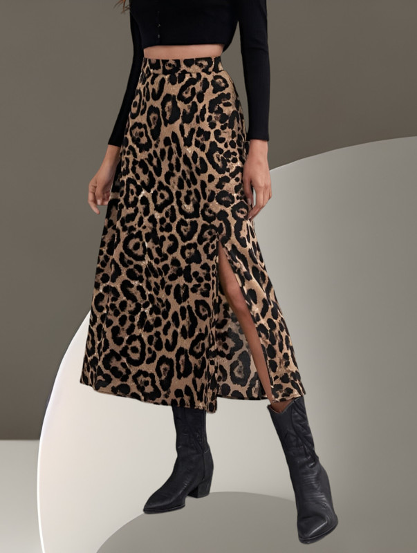 Dream Beauty Fashion Animal Print Women Flared Black Skirt